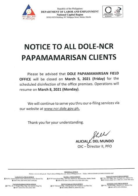dole pasig contact number|ATTENTION: DOLE.